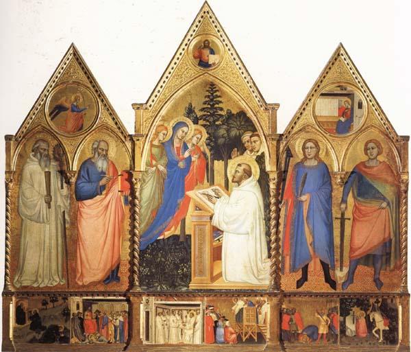 Matteo Di Pacino St.Bernard's Vistonof the Virgin with SS.Benedict,john the Evange-list.Quintinus,and Galgno,The Blessed Redeemer and the Annunciation Stories of the S